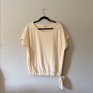 MK Michael Kors Yellow Stripped Top with Tie Detail